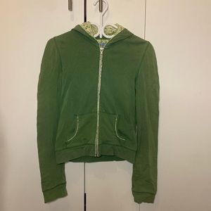 green with flowers zipup🎀